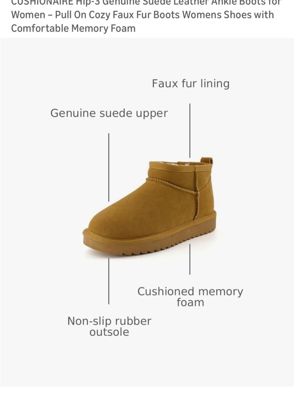 CUSHIONAIRE Pull On Cozy Faux Fur Boots Womens Shoes Comfortable Memory Foam - Picture 3 of 8